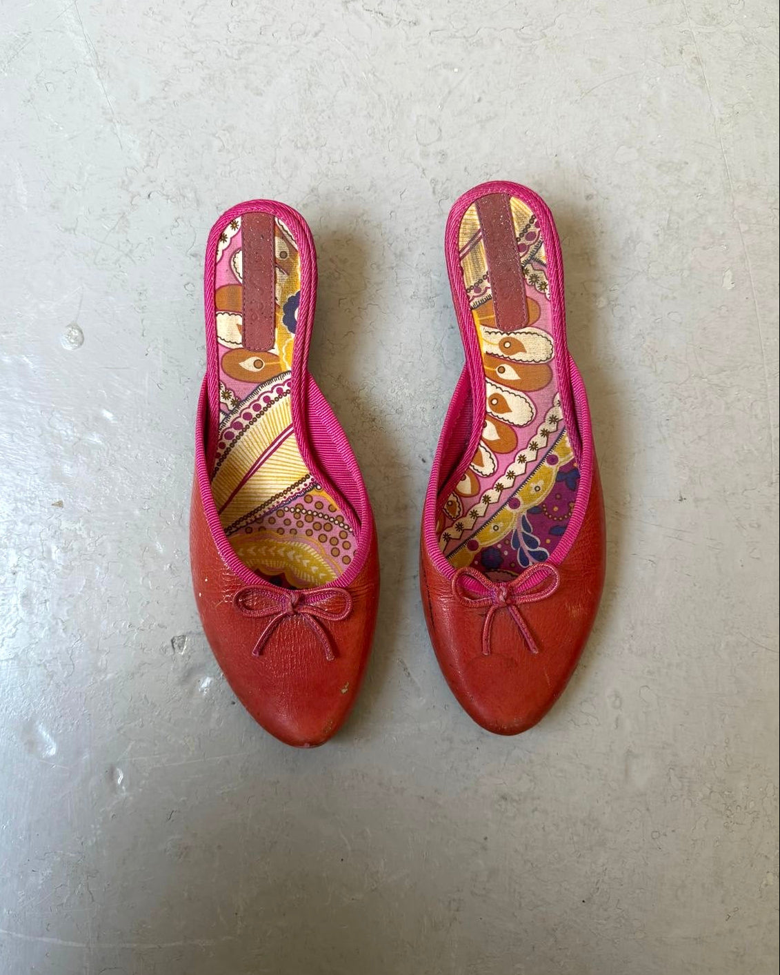 Red ballet kitten heels