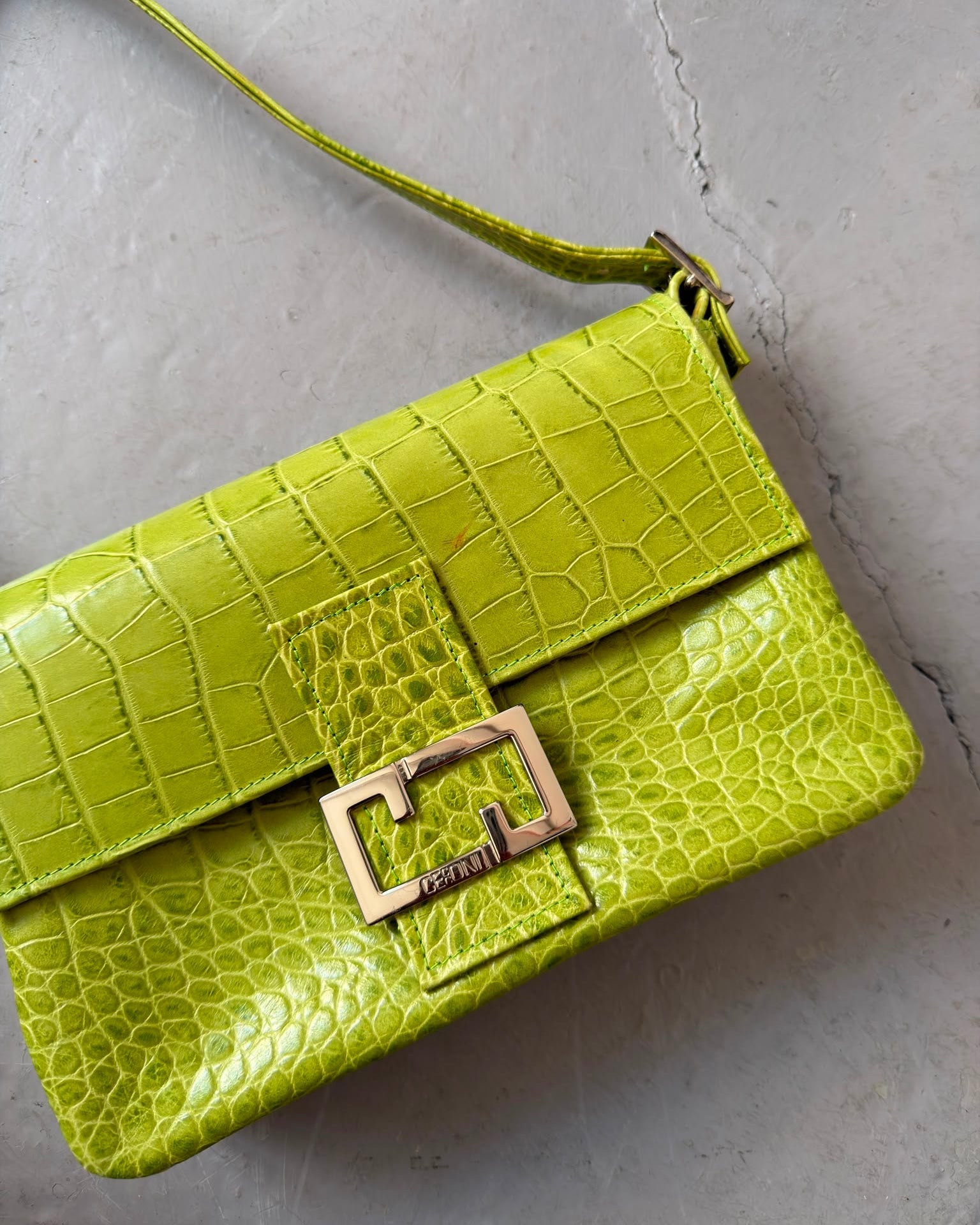 Green croc bag