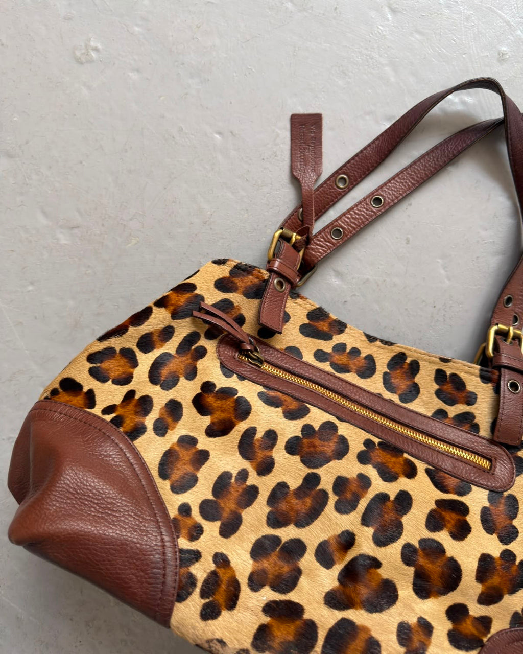 Leopard cowhide bag