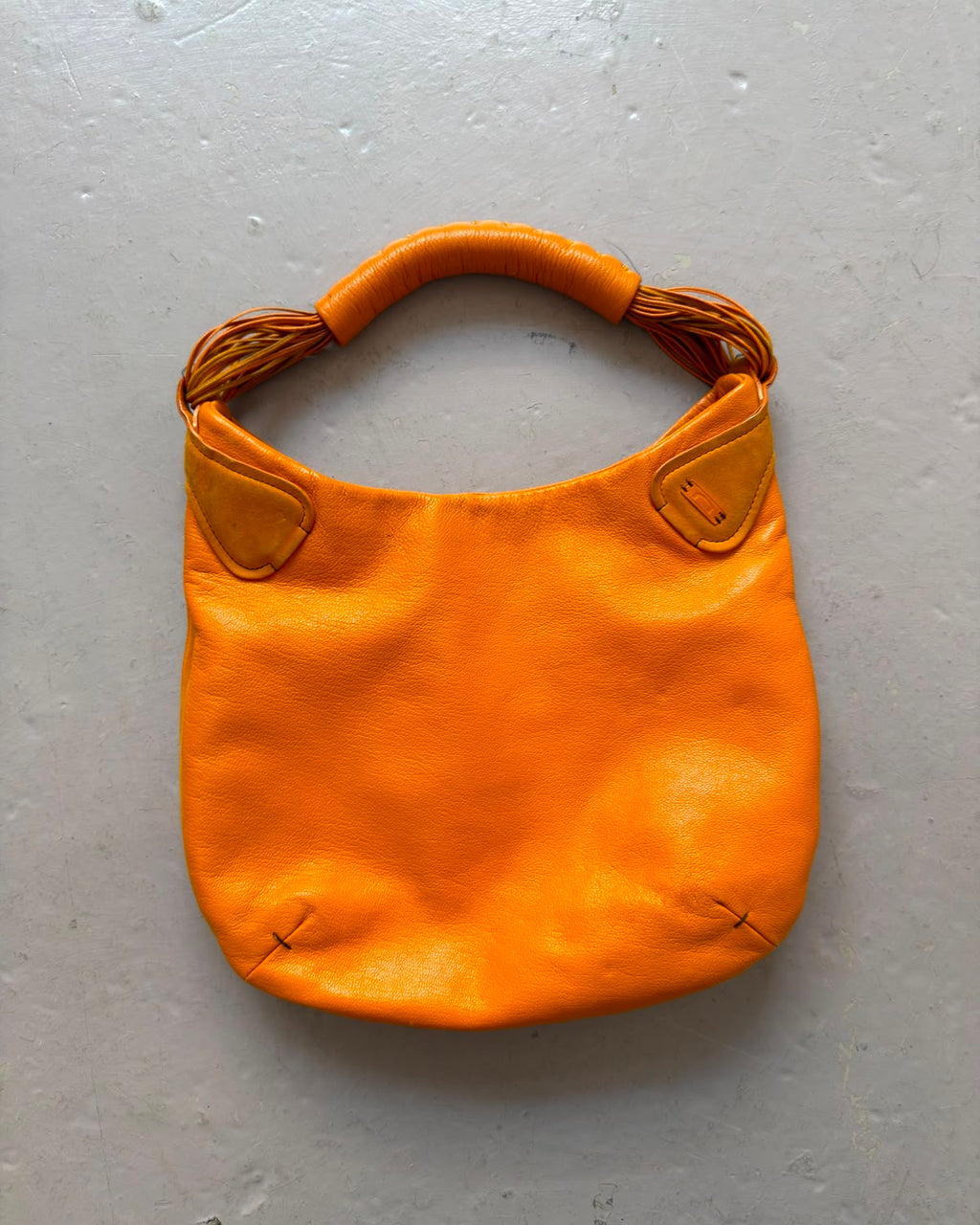 Orange leather bag