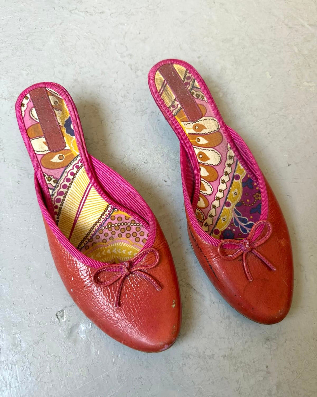 Red ballet kitten heels