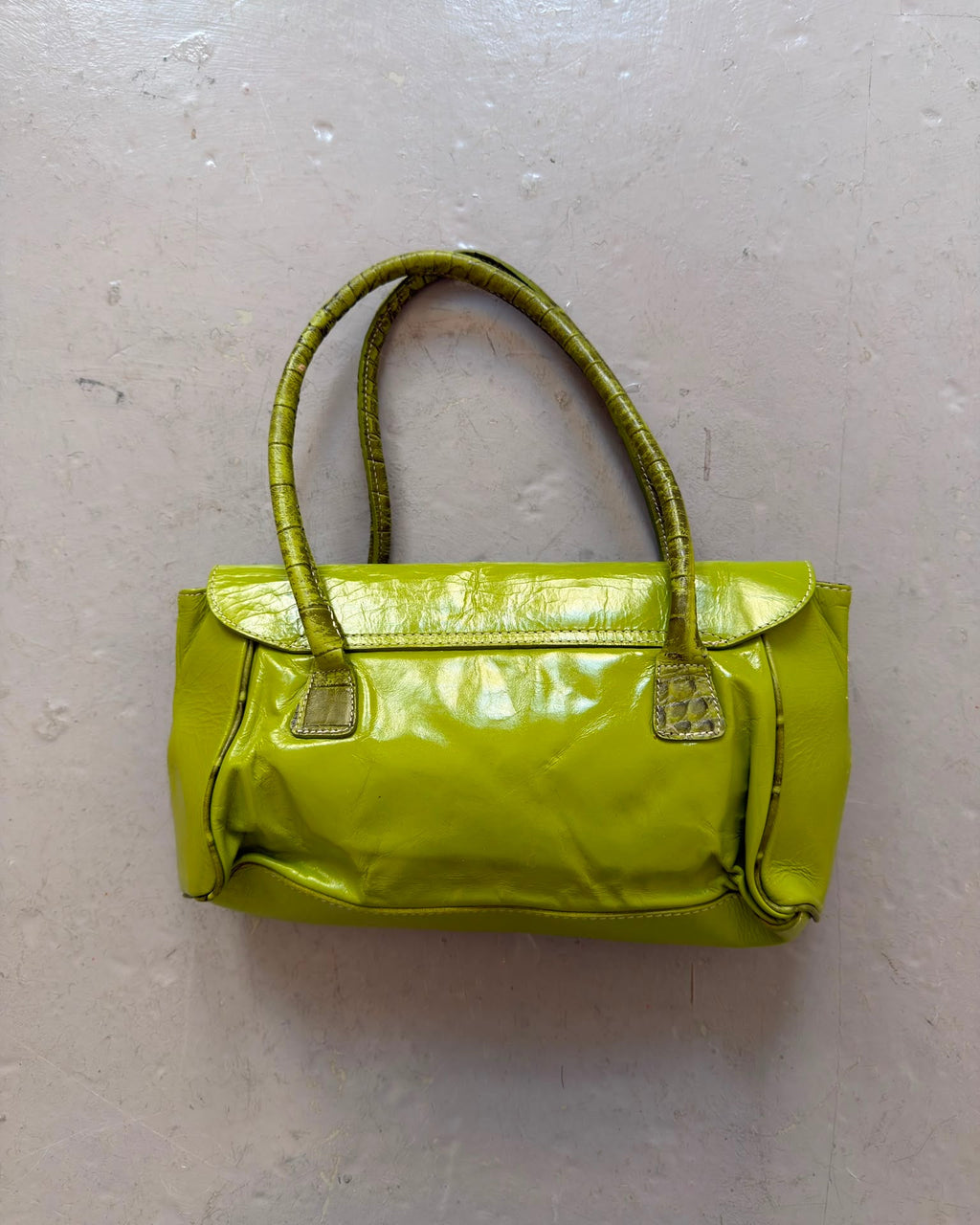 Green croc soft bag