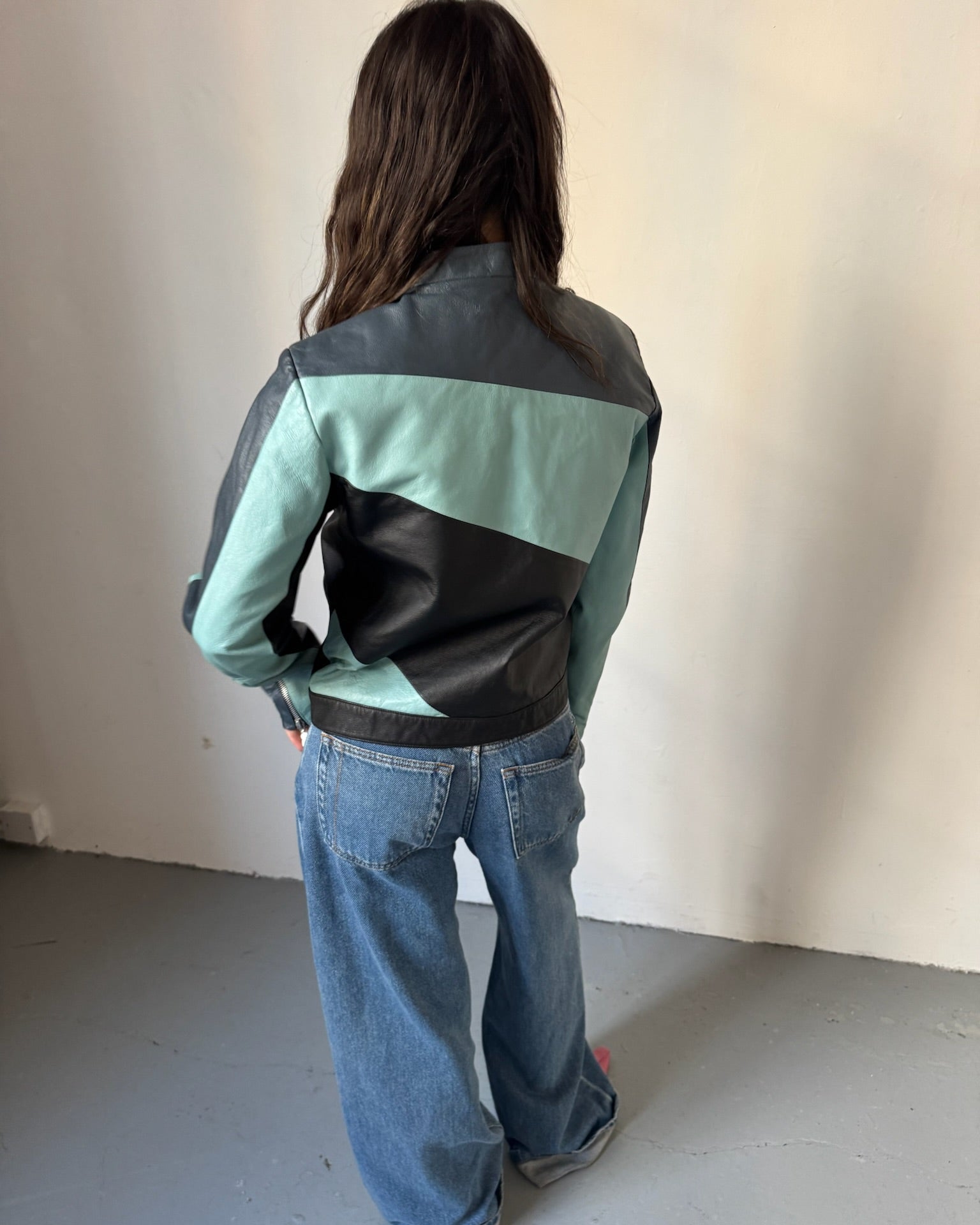 Blue 2-toned biker jacket