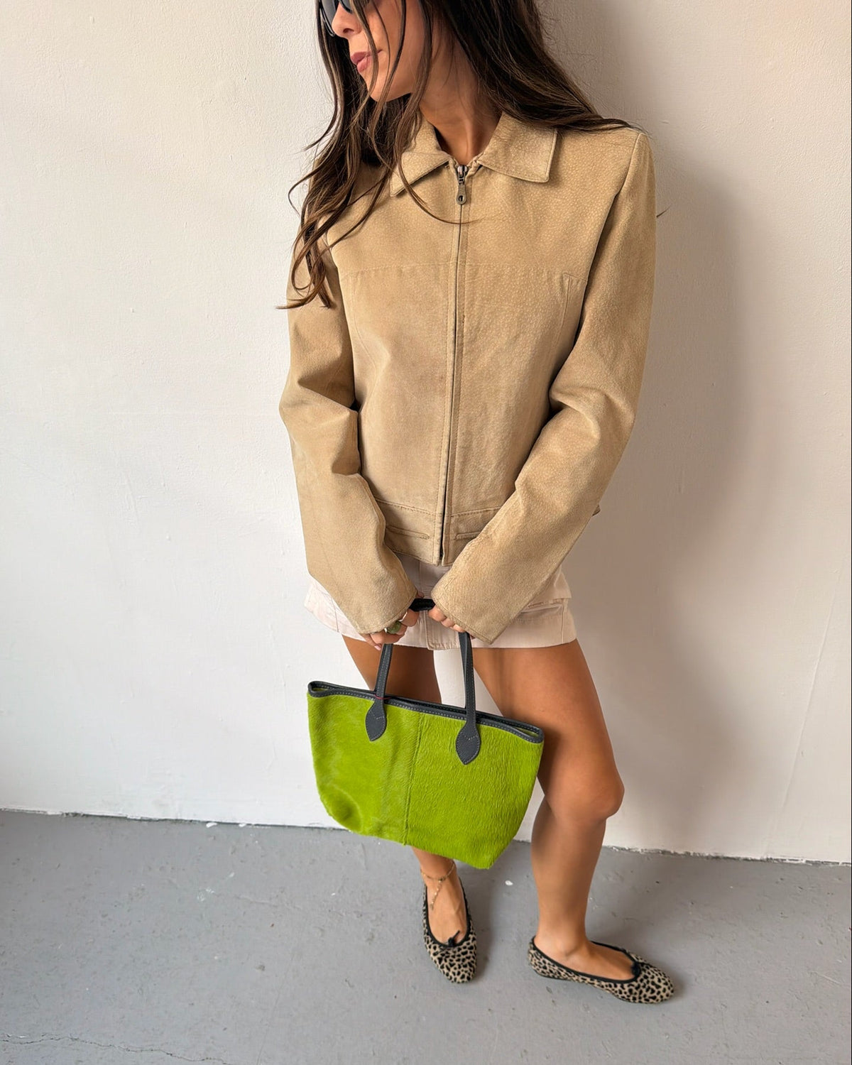 Beige suede jacket