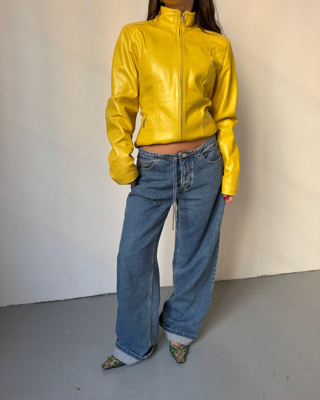 Yellow leather jacket