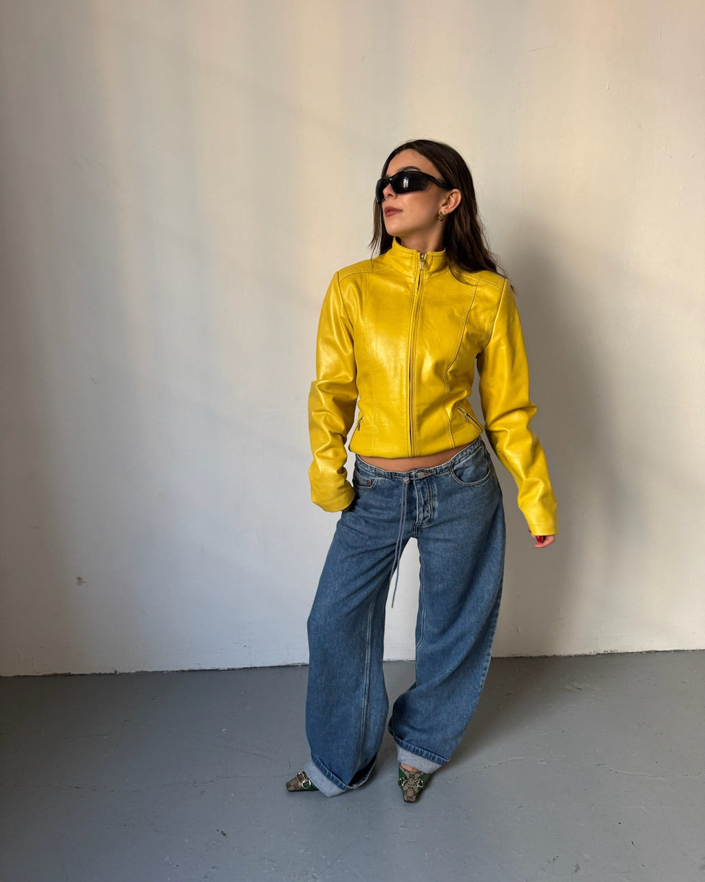 Yellow leather jacket