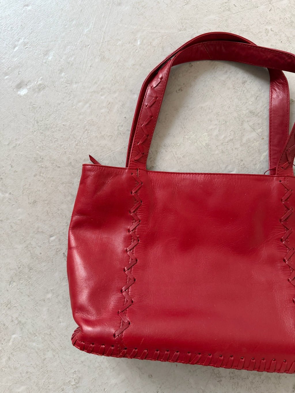 Red leather bag
