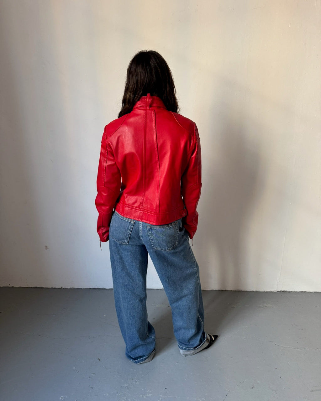 Red leather jacket