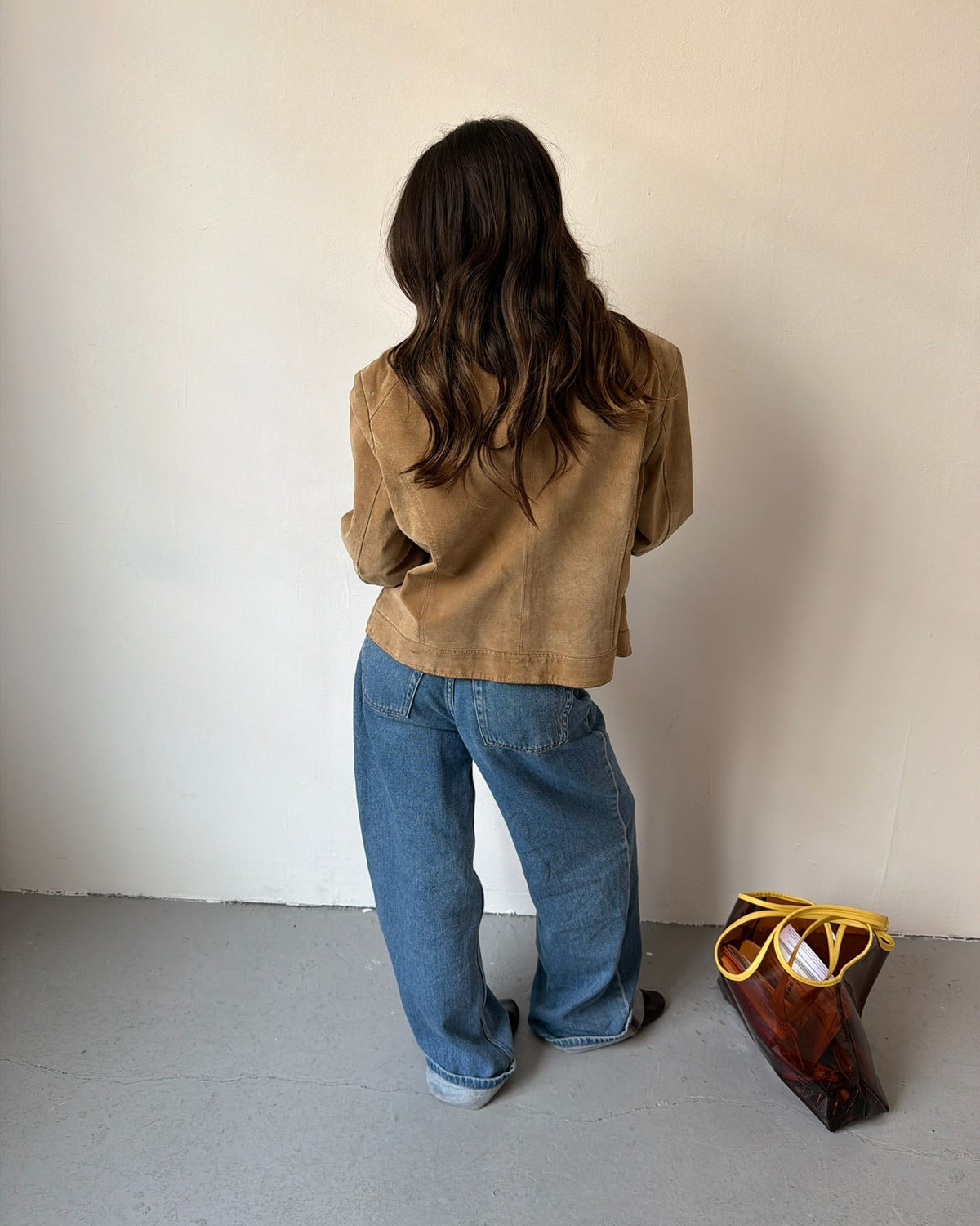 Beige tassel suede jacket