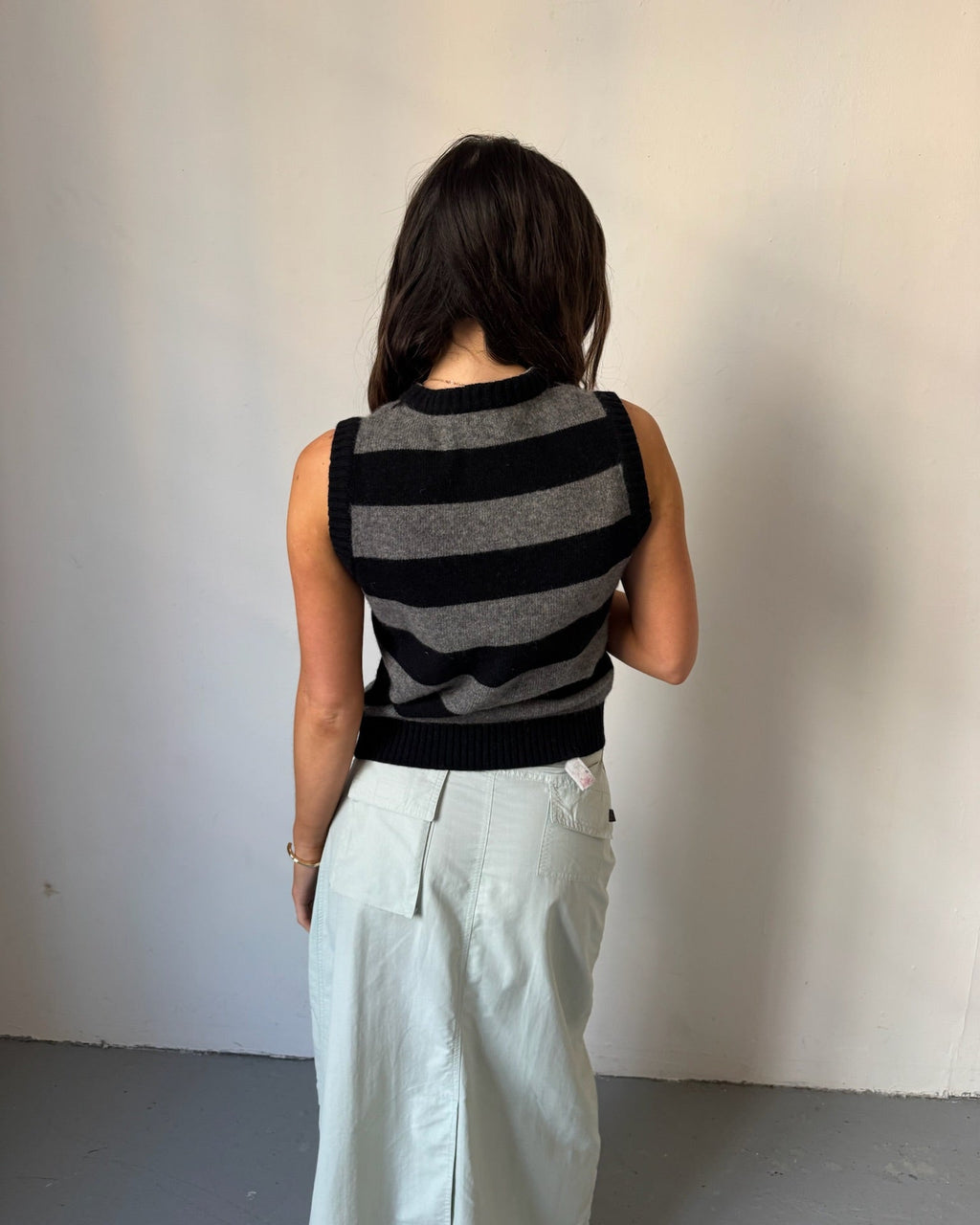 Knit stripe vest