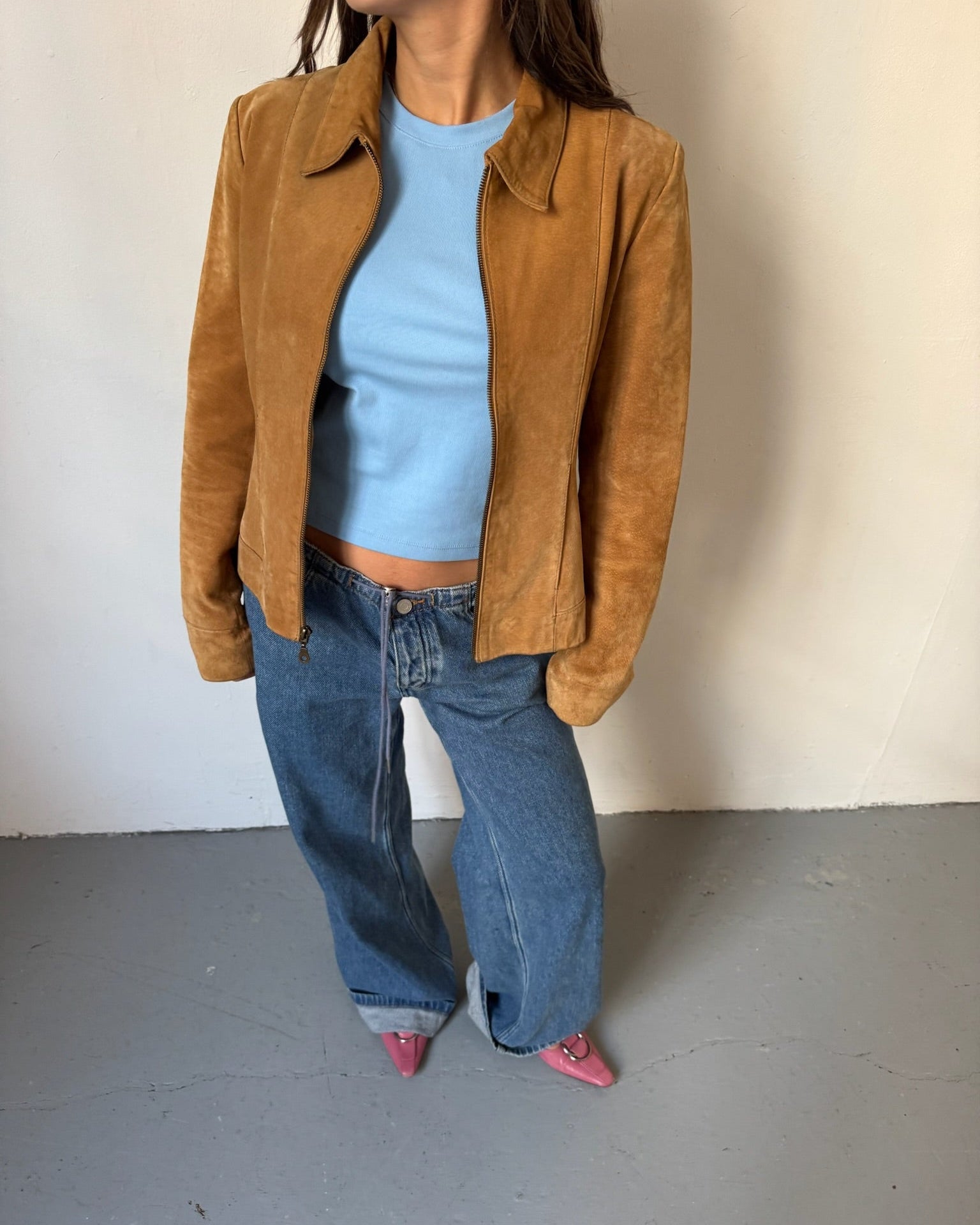 Tan brown suede jacket