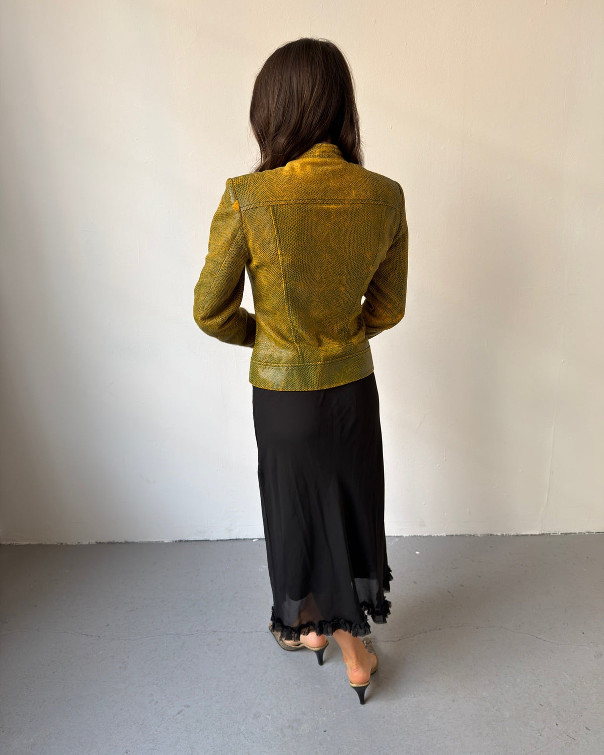 Yellow snakeskin jacket