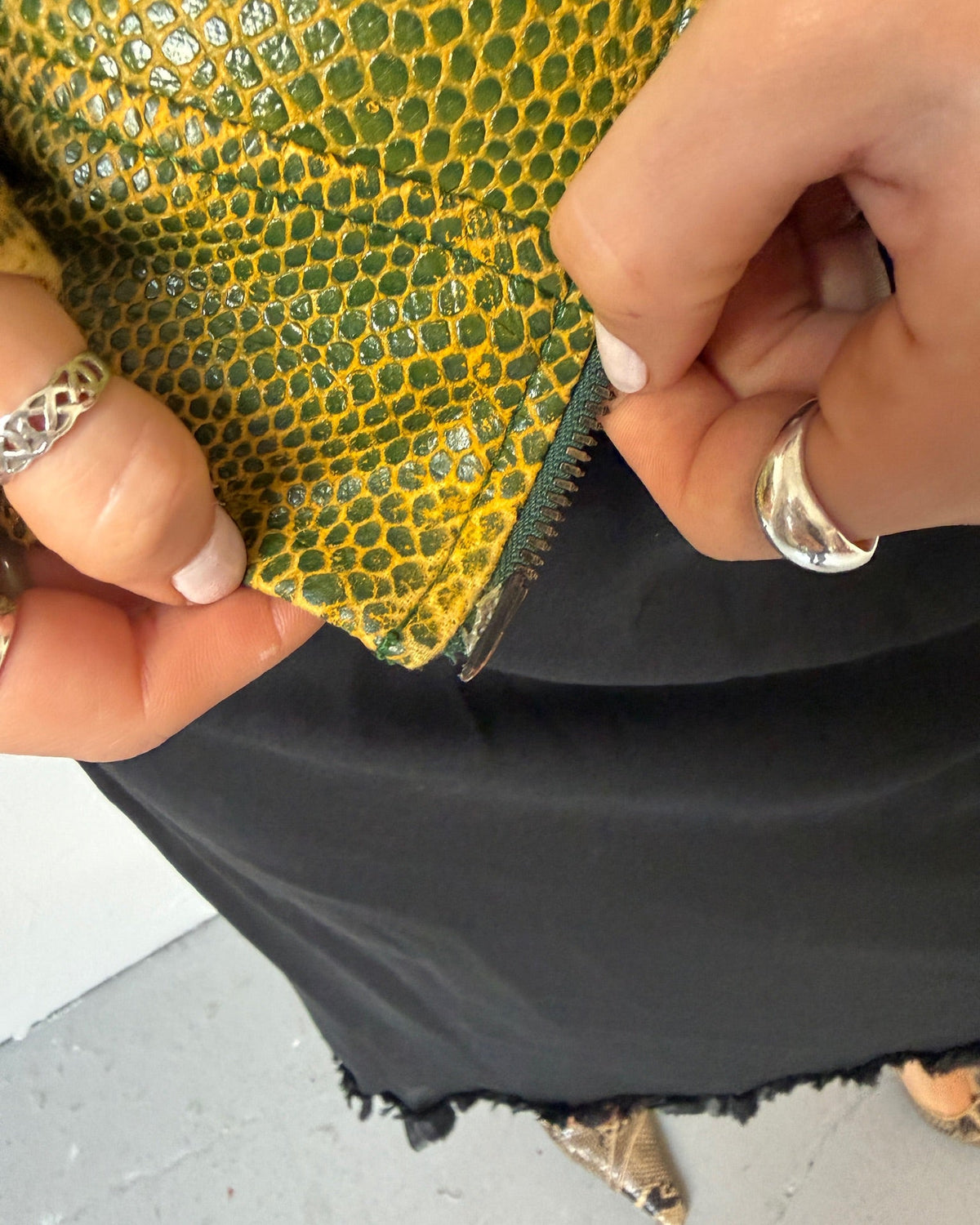 Yellow snakeskin jacket
