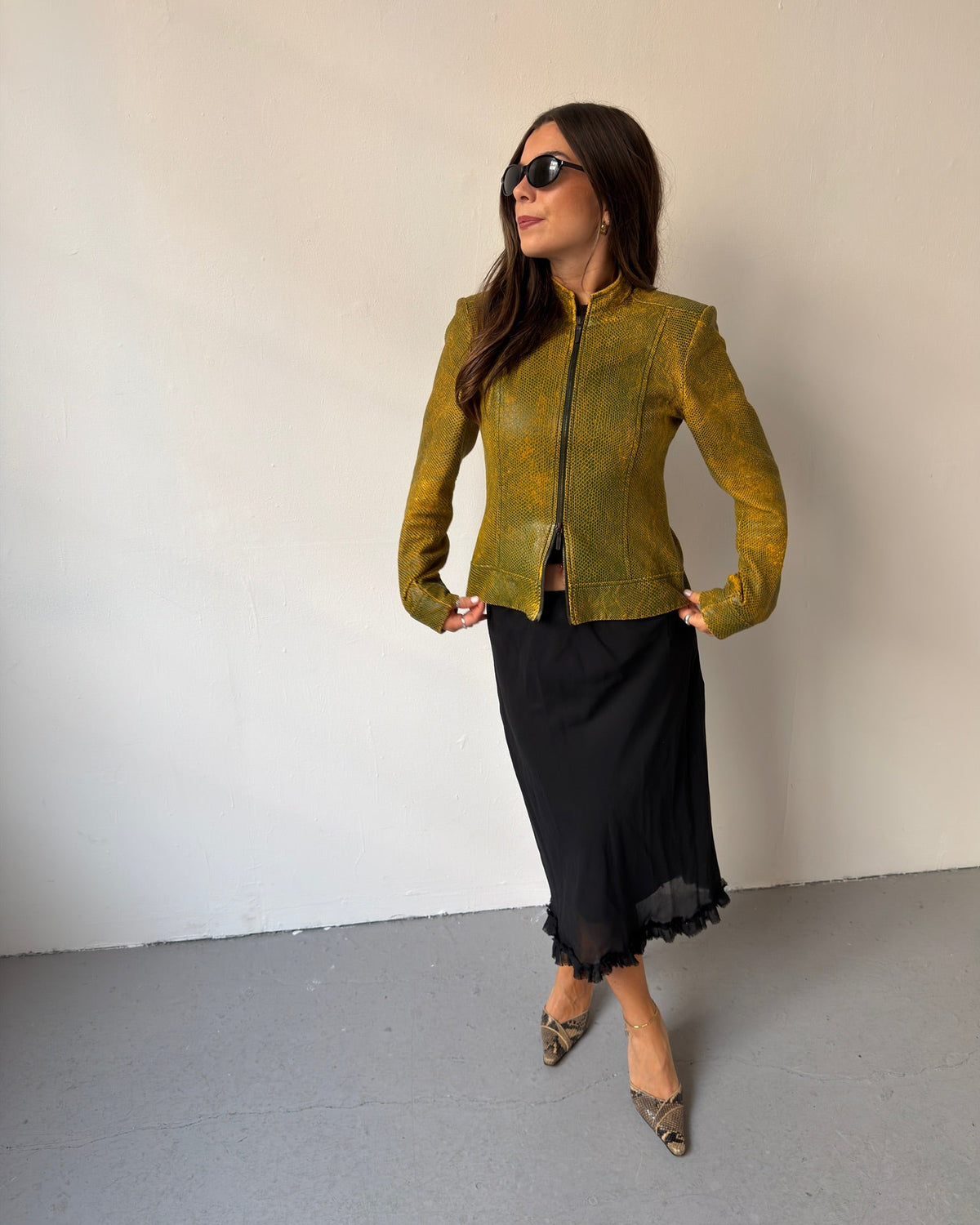 Yellow snakeskin jacket