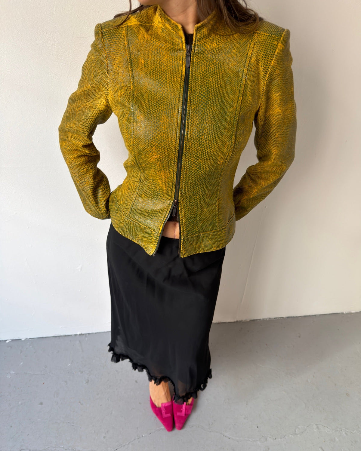 Yellow snakeskin jacket