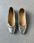 Silver ballet flats