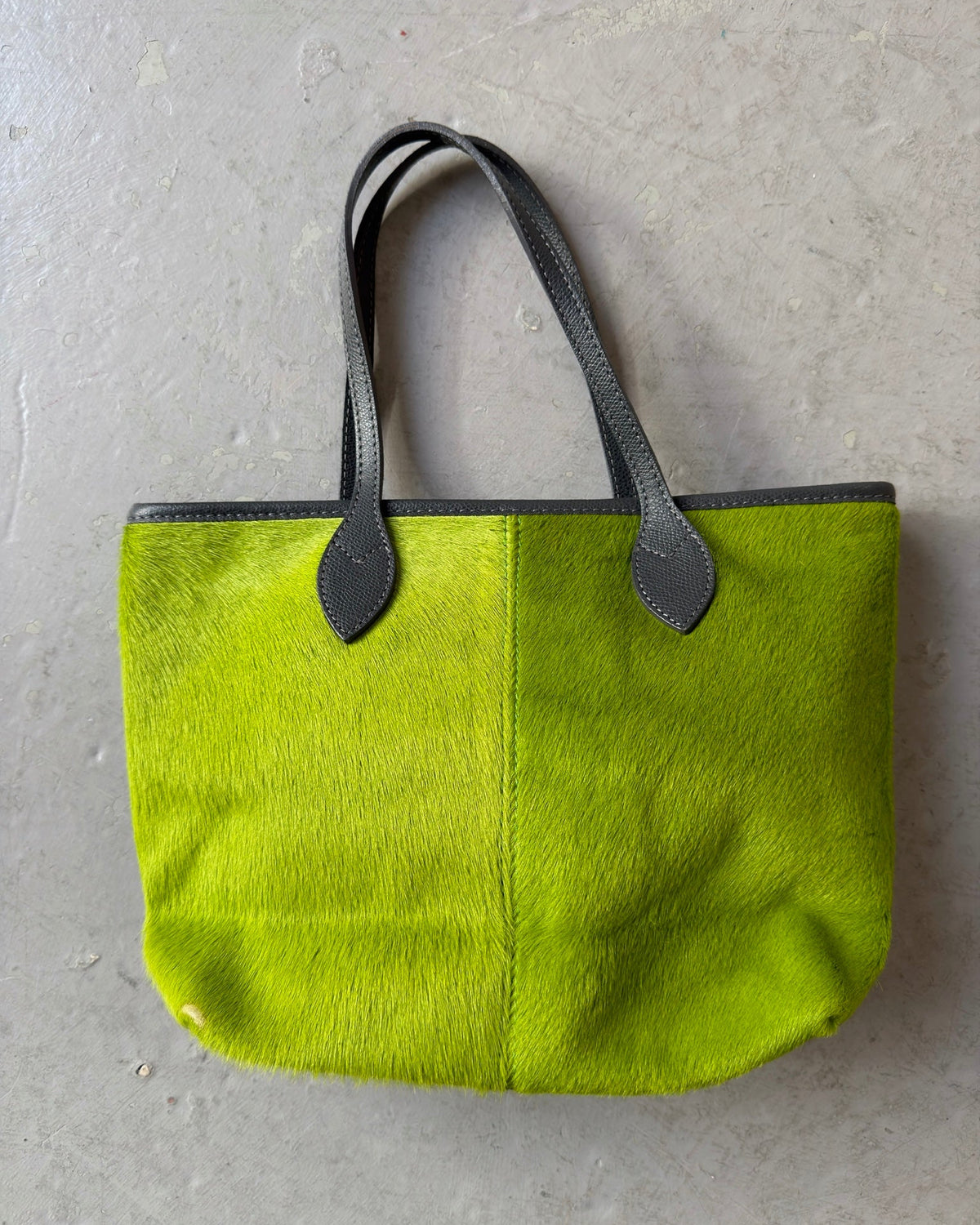 Green pony hair bag