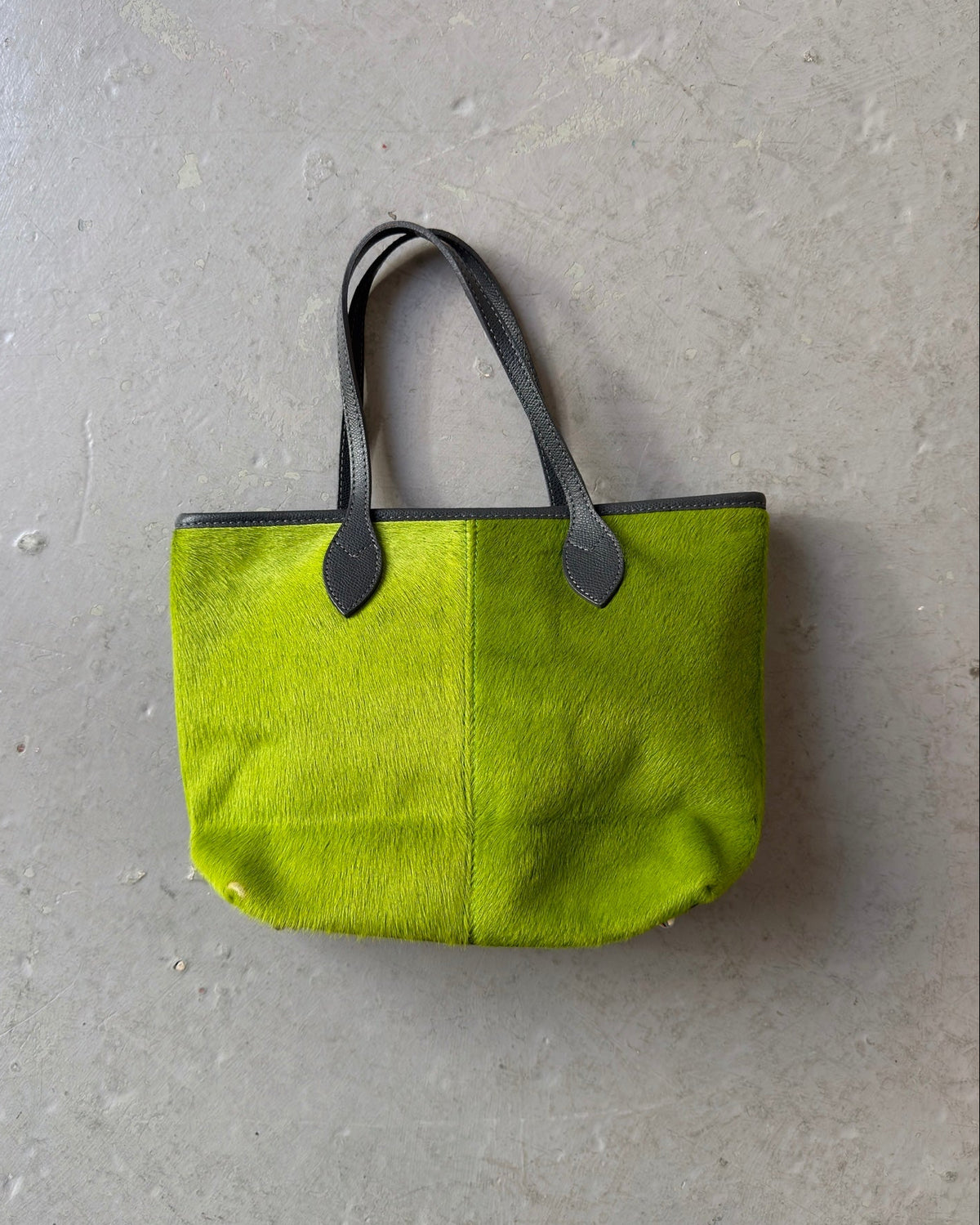 Green pony hair bag