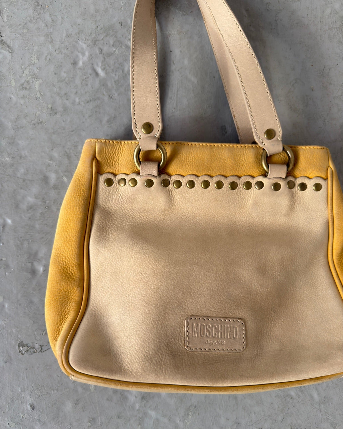 Moschino yellow stud bag