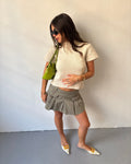 Khaki cargo mini skirt