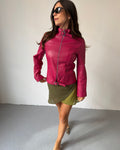 Hot pink leather jacket