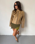 Beige snakeskin leather jacket