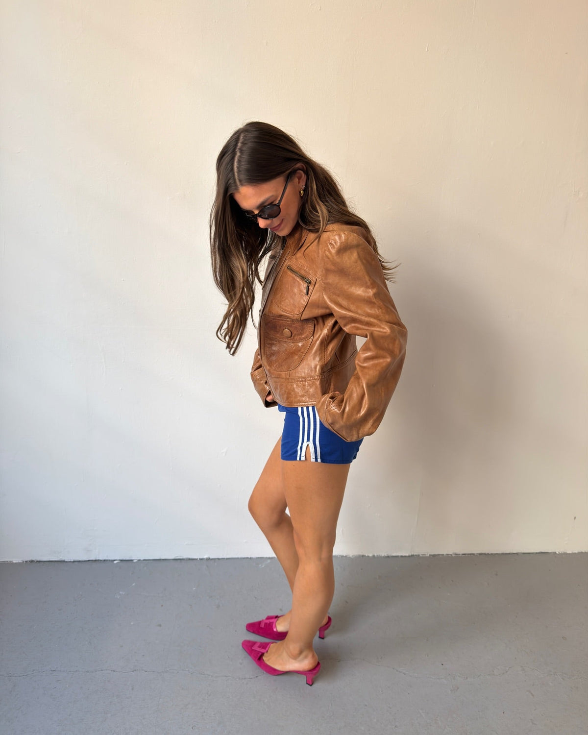 Brown leather jacket