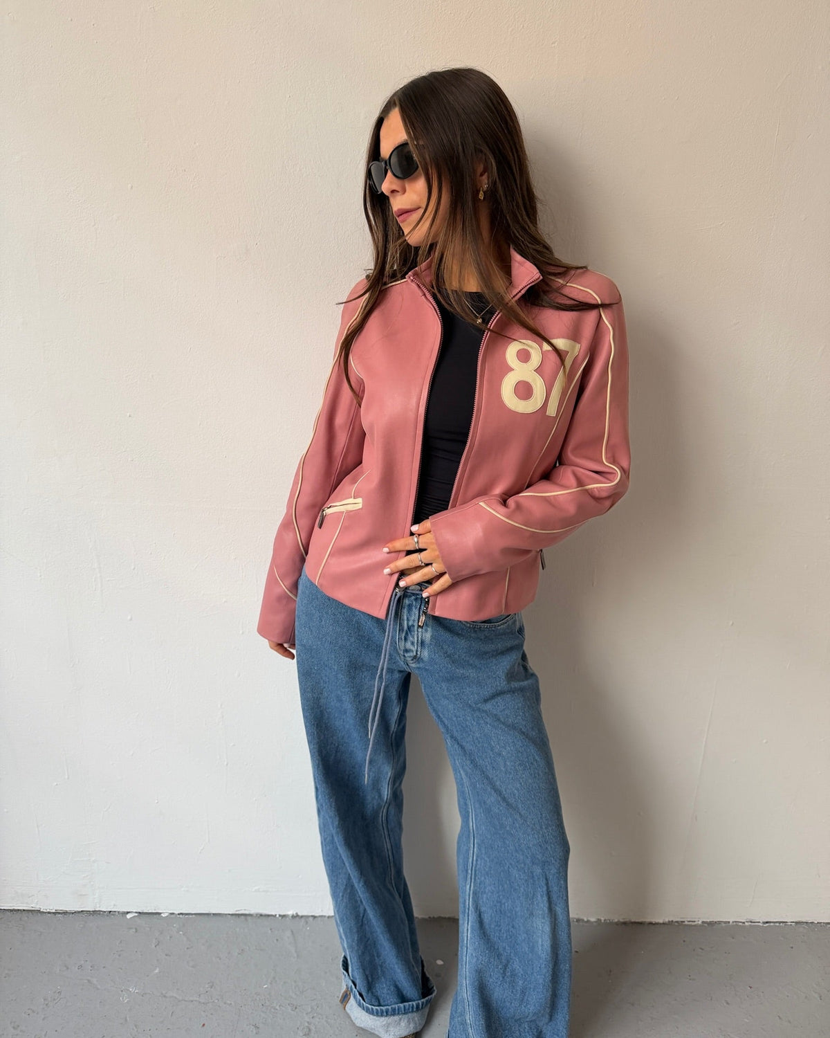 Pink moto 87 jacket