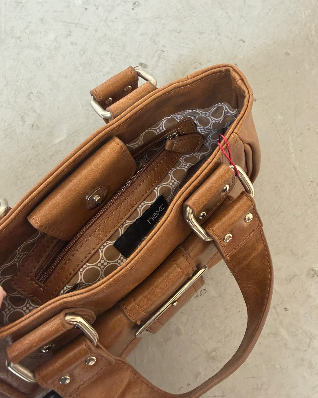 Brown mini stud bag