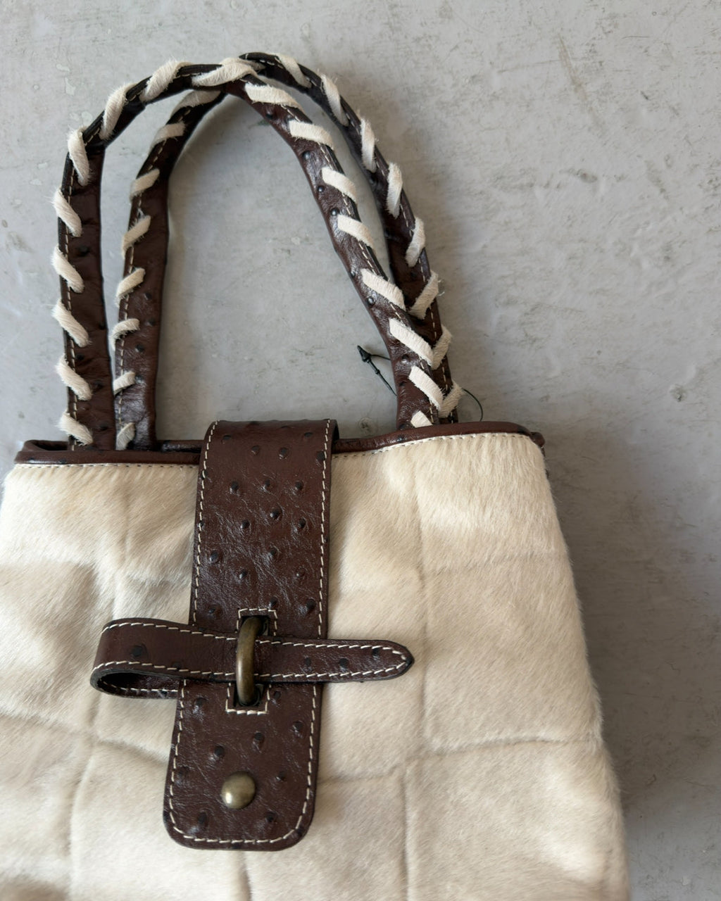 Off-white pony hair bag