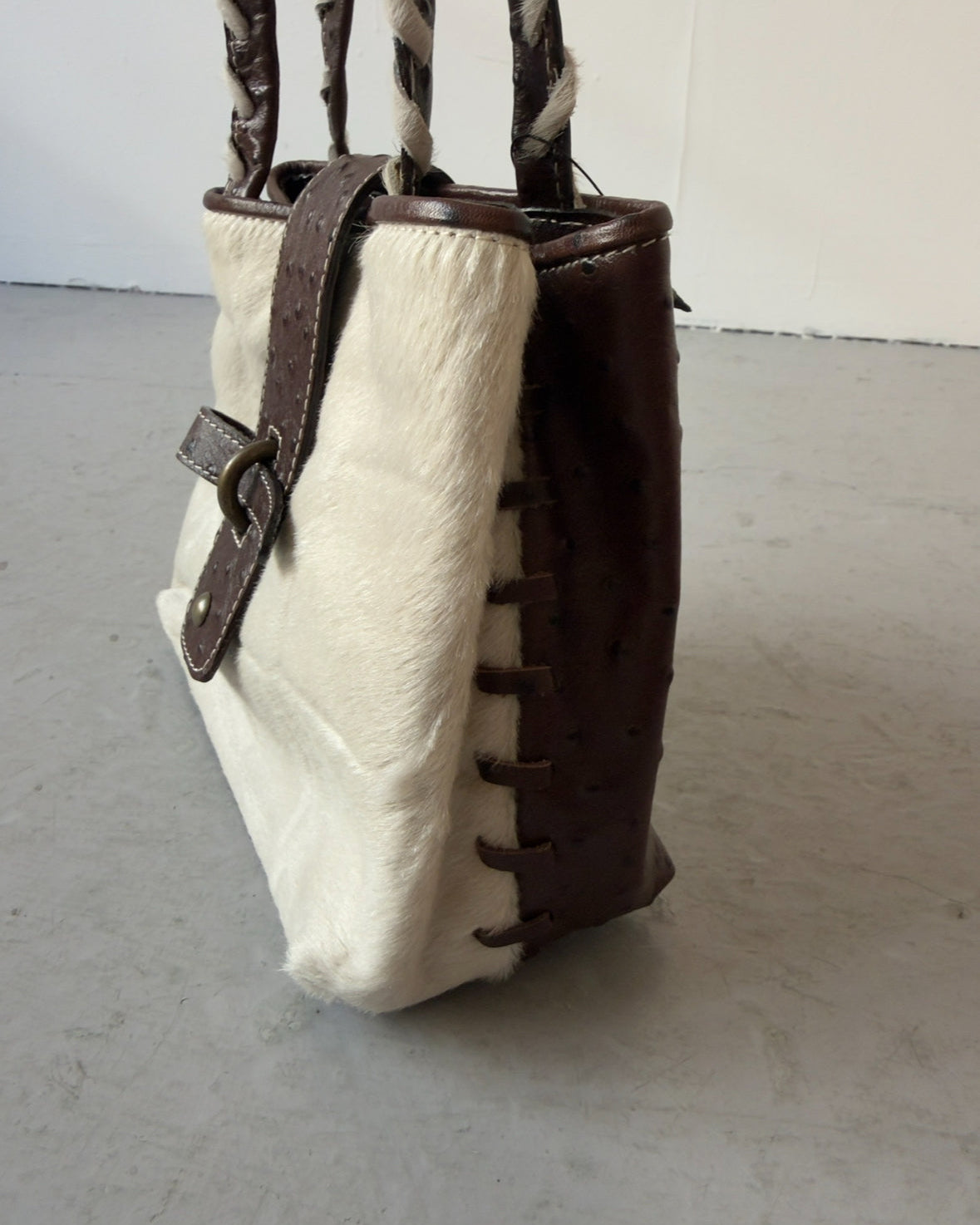 Off-white pony hair bag