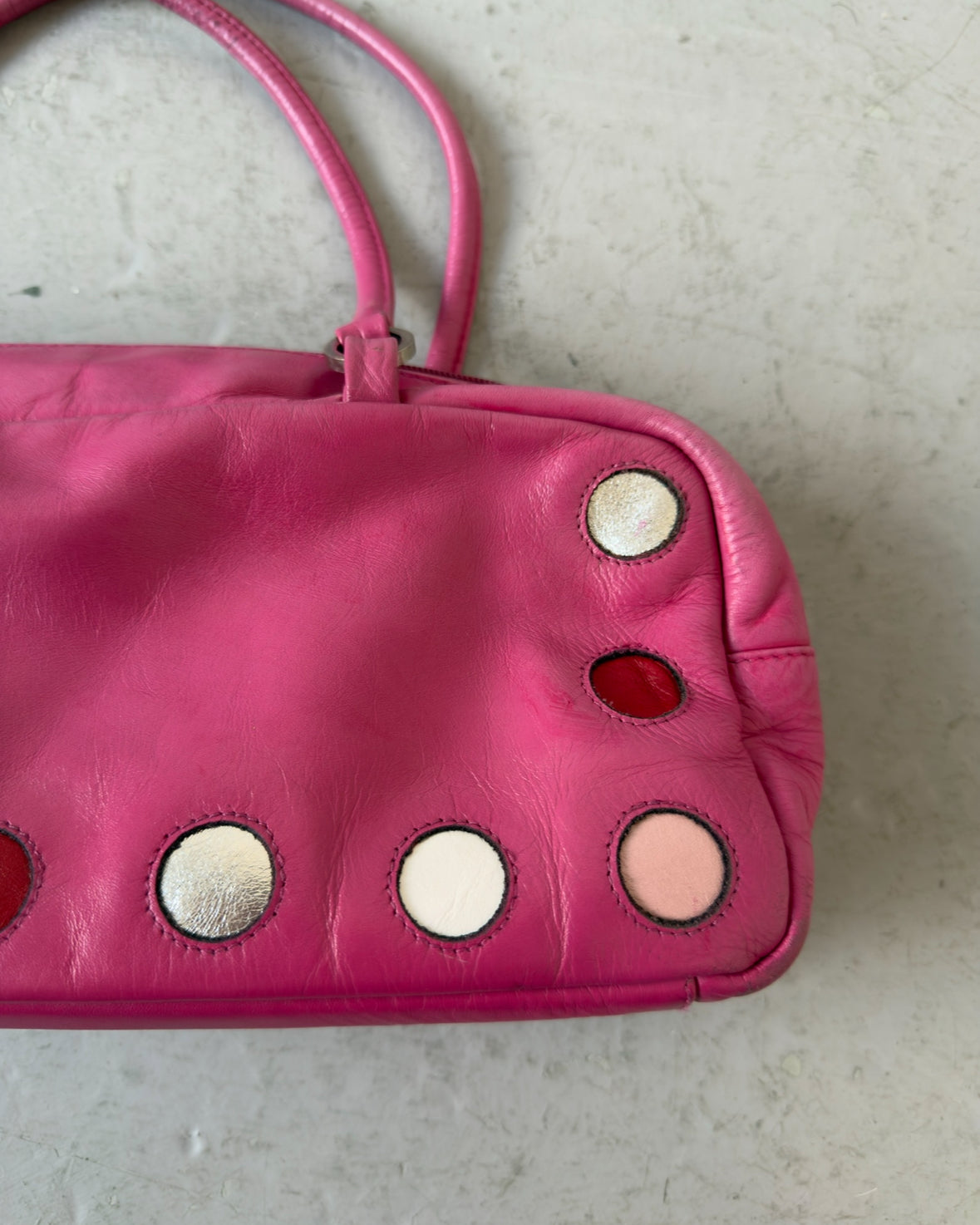 Pink polka dot bag
