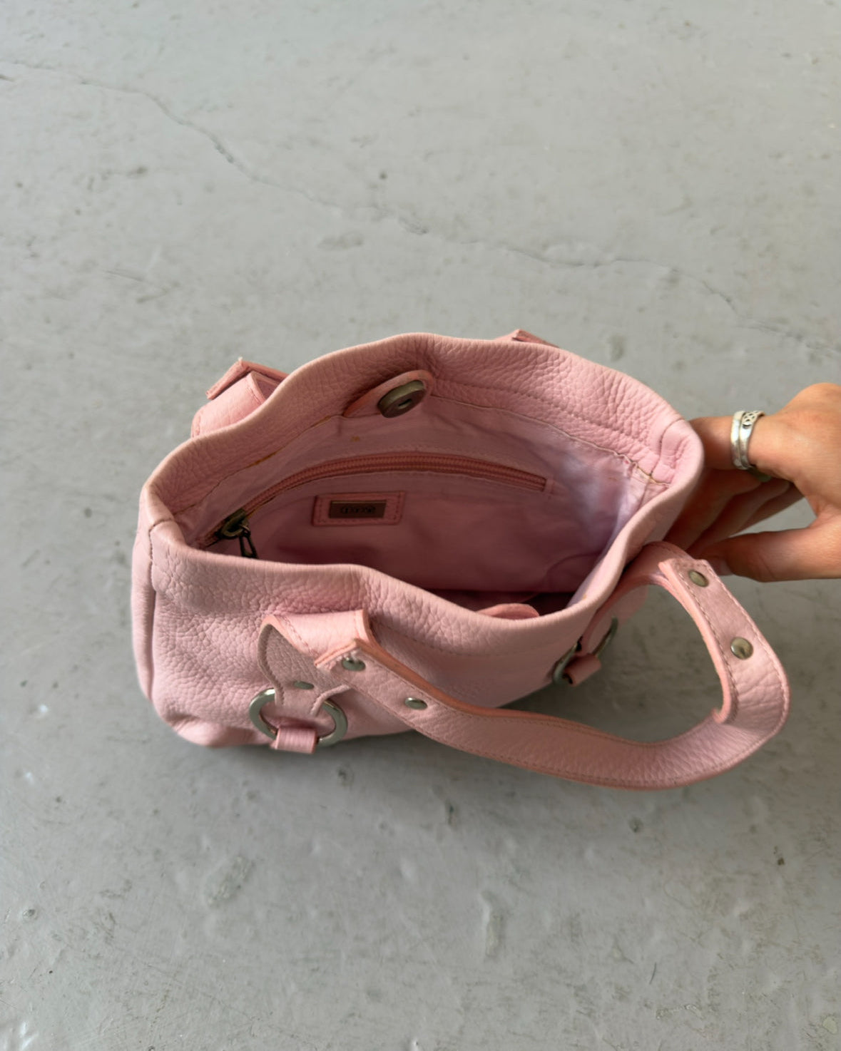 Light pink stud bag