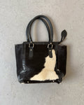 Black leather cowhide bag