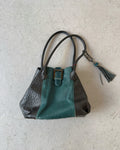 Turquoise pony hair bag