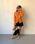 Orange leather jacket