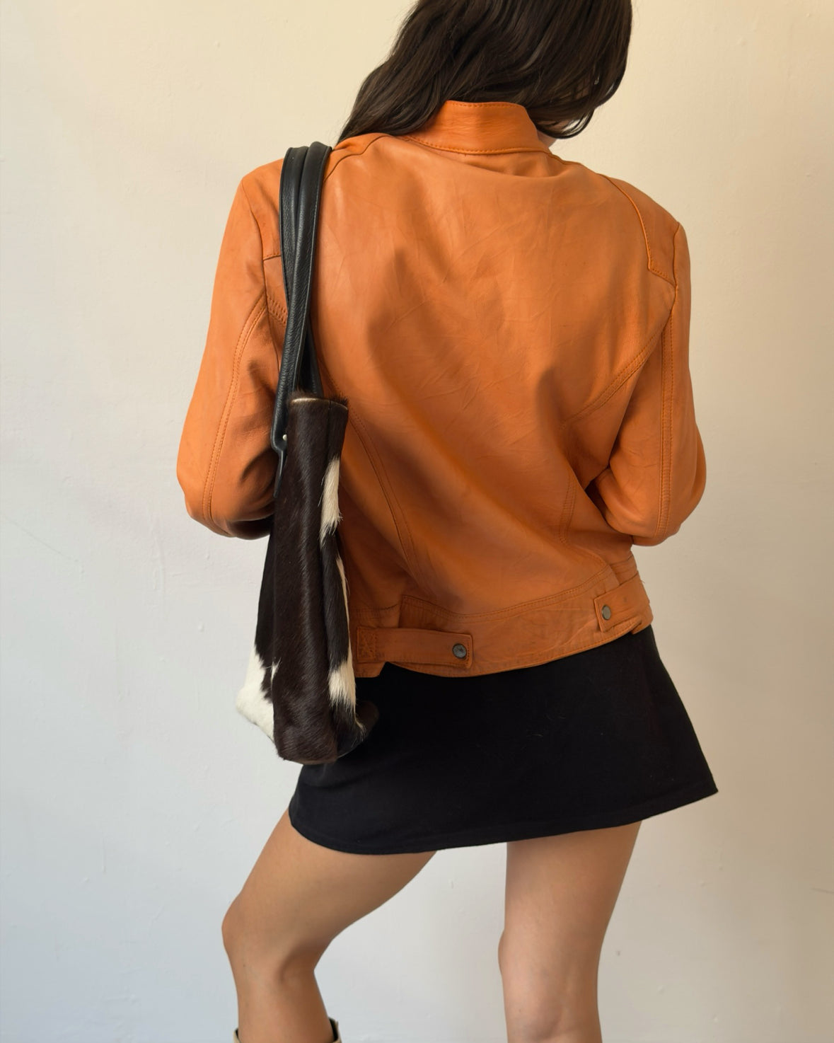 Orange leather jacket