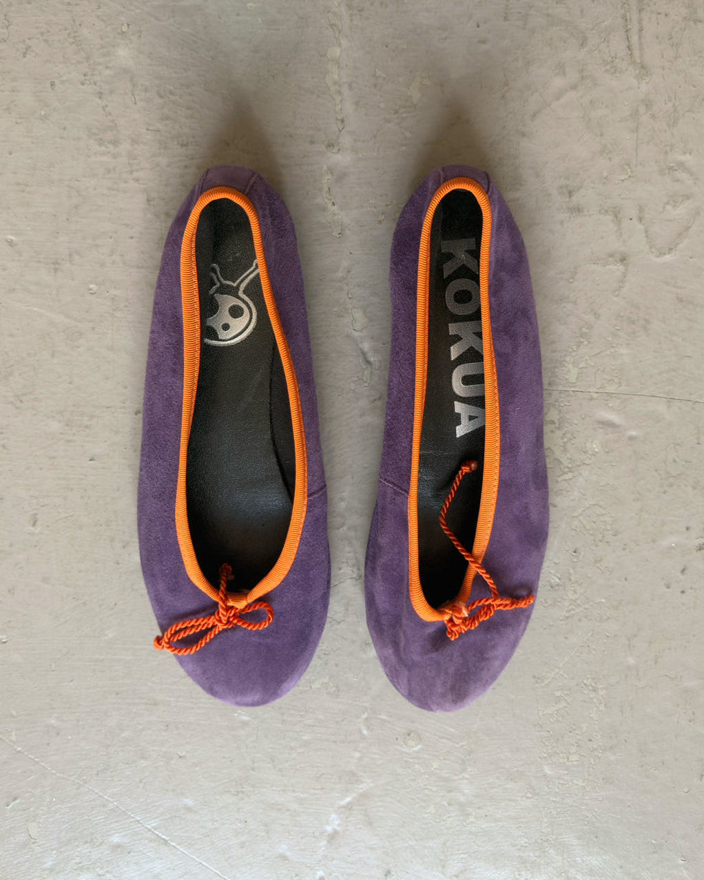 Suede purple ballet flats