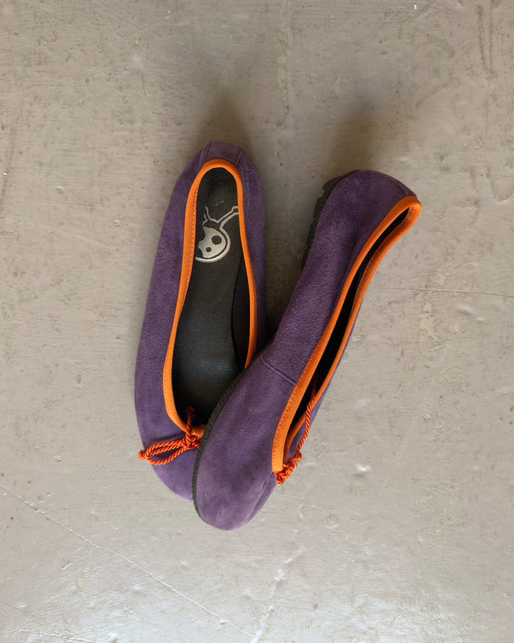 Suede purple ballet flats