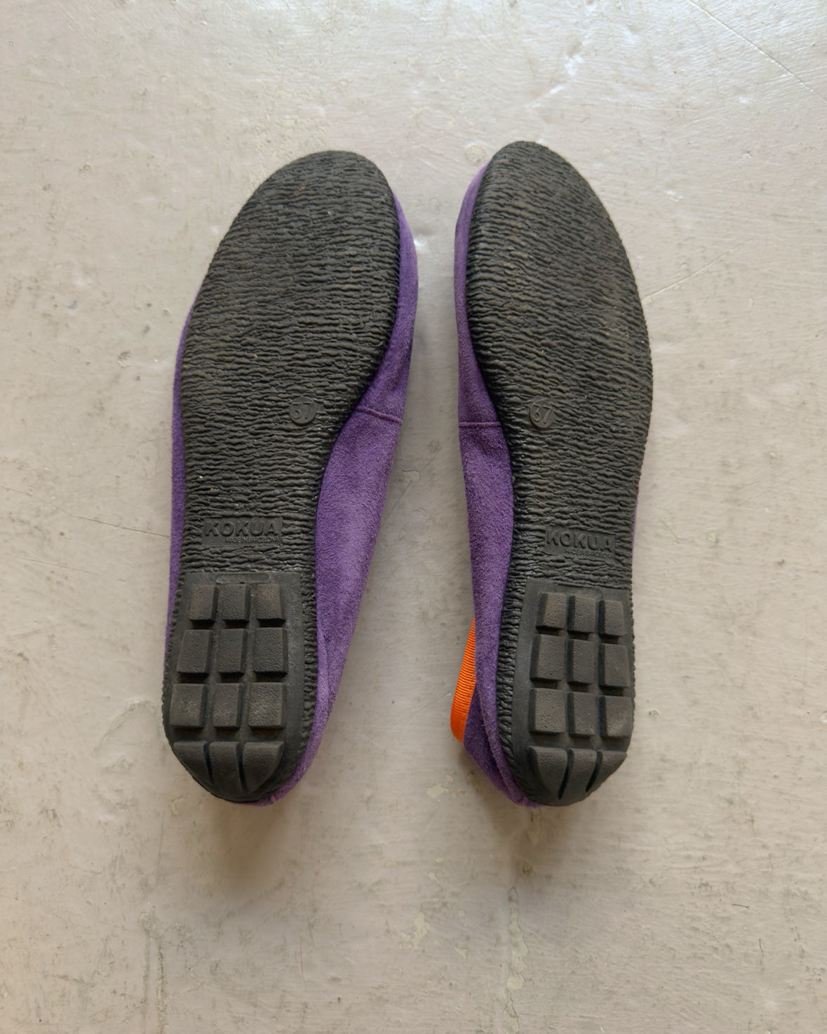 Suede purple ballet flats