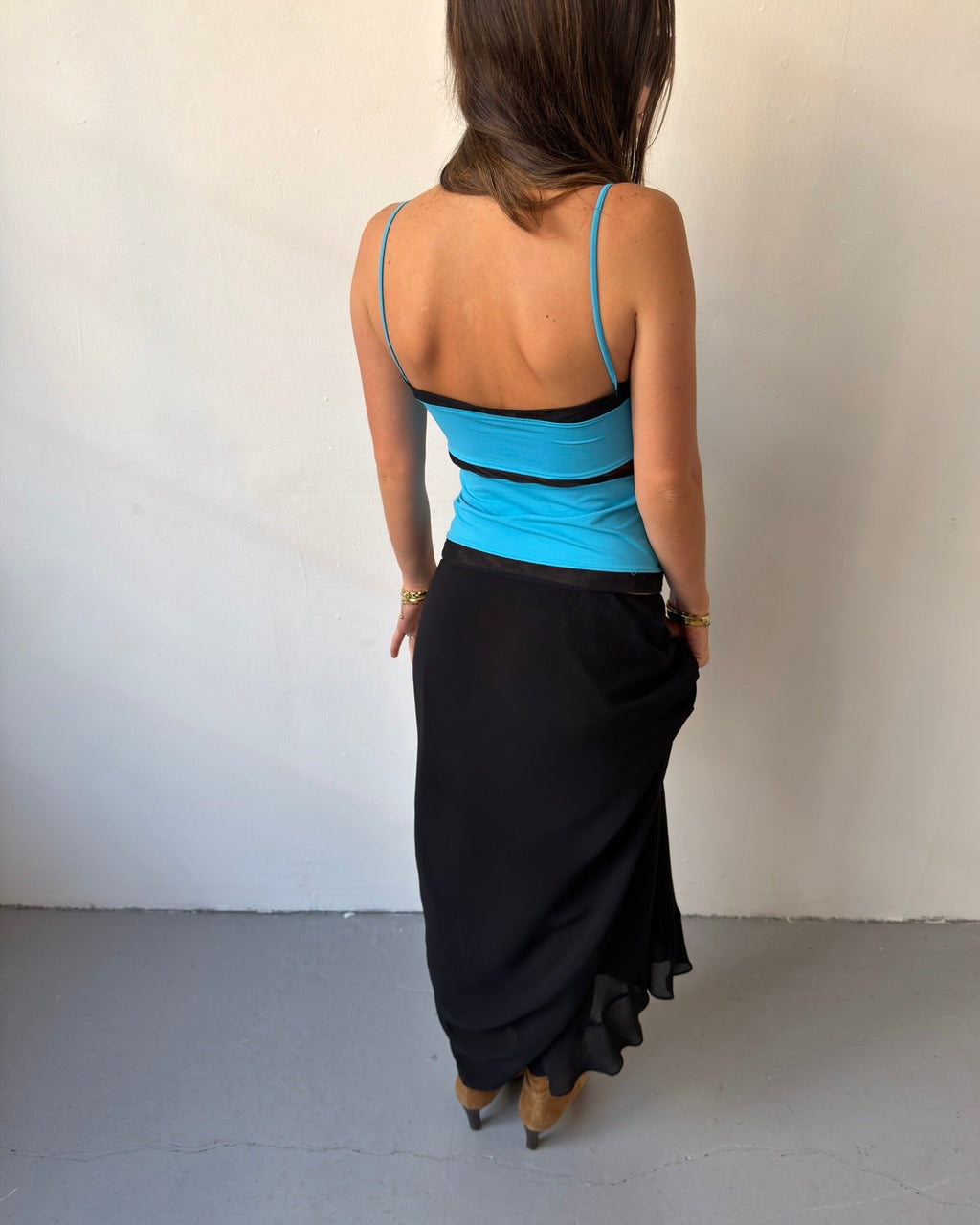 Moschino blue mesh tank top