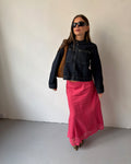 Pink maxi lace skirt