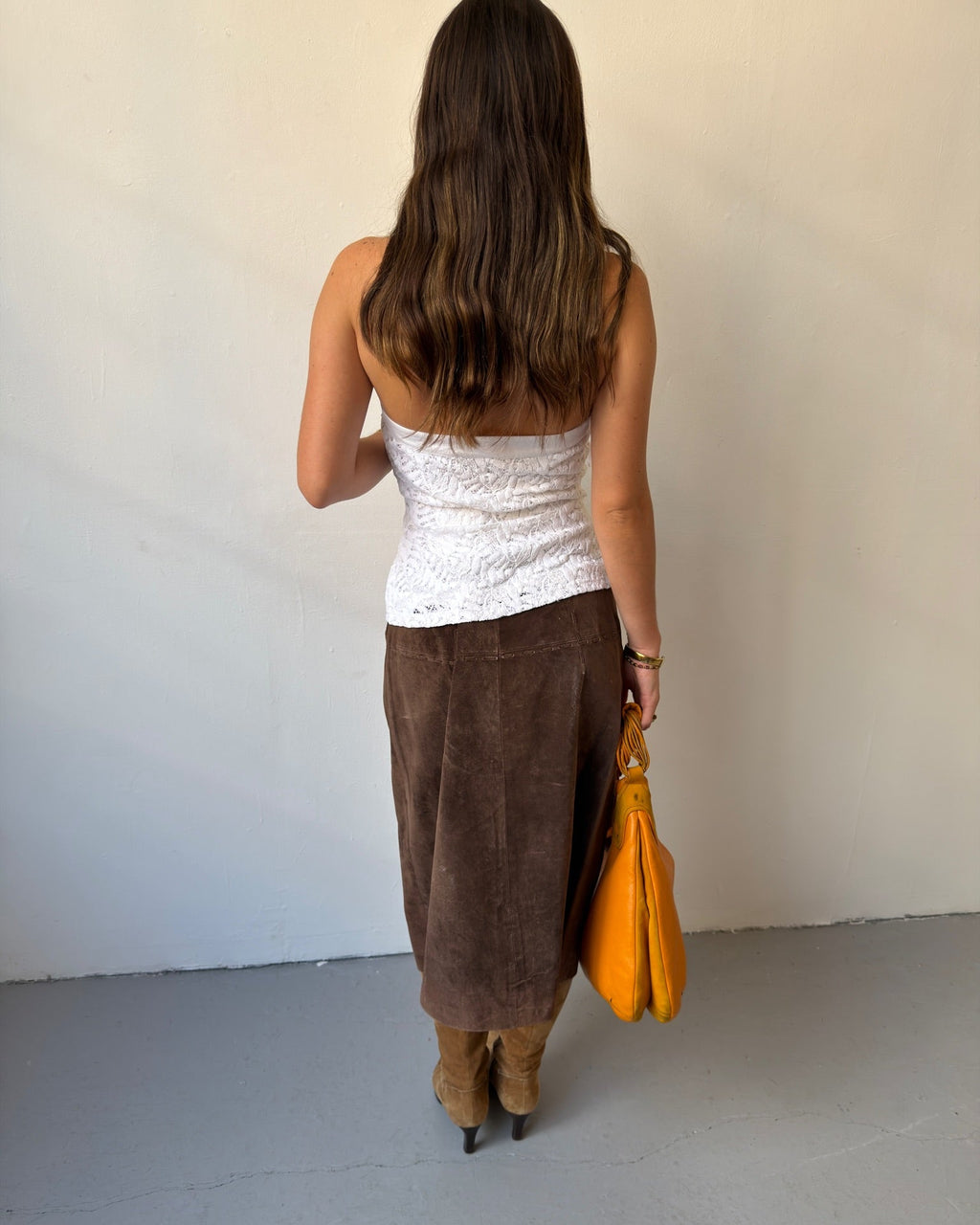 White lace halter neck top
