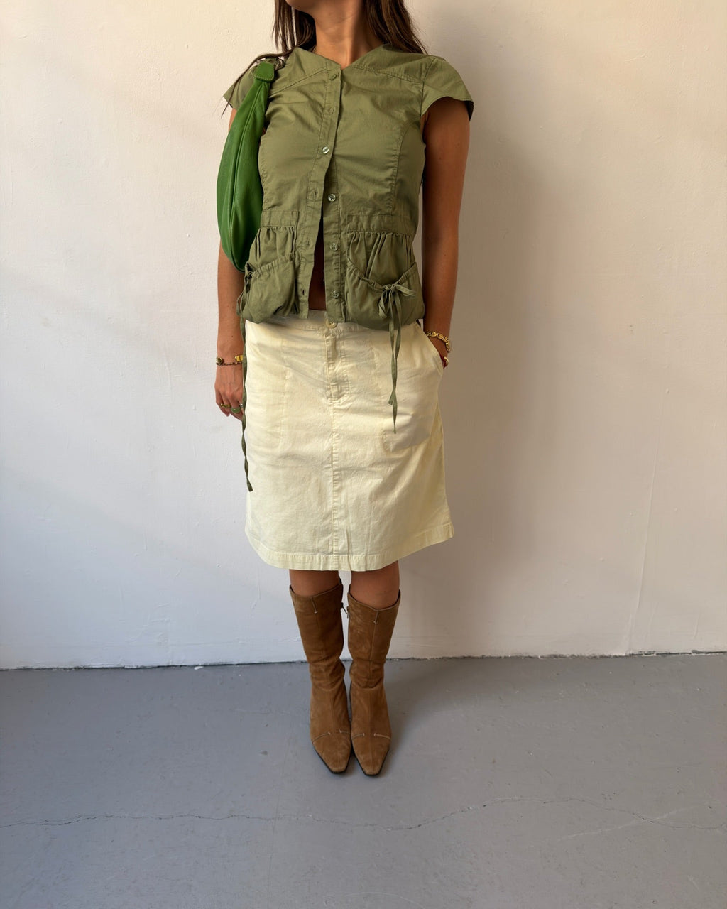 Yellow midi skirt