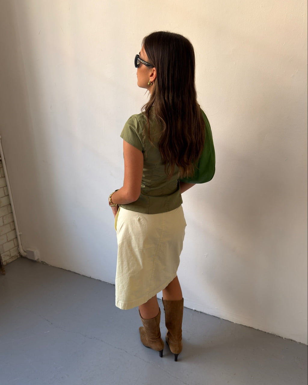 Yellow midi skirt