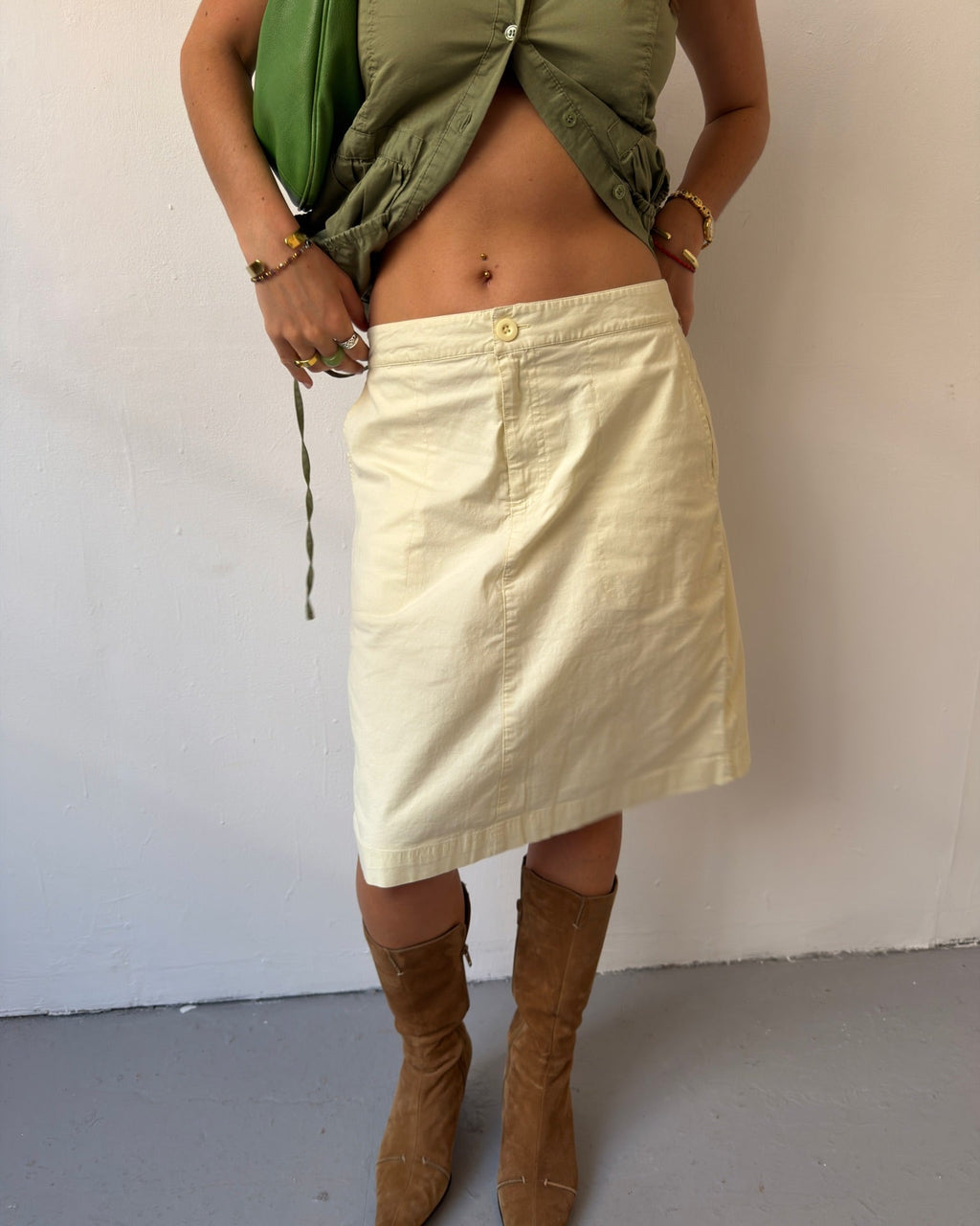Yellow midi skirt