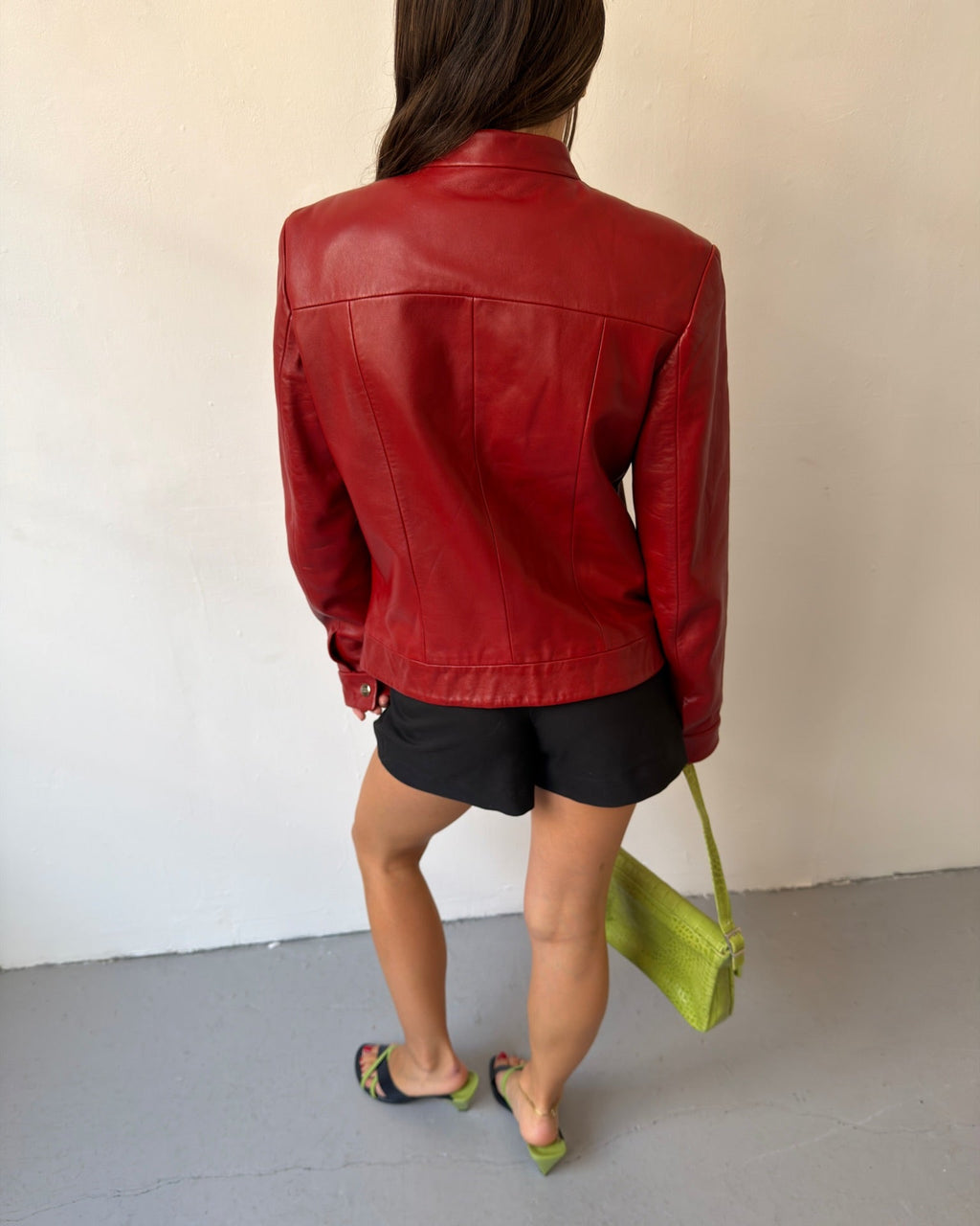 Red leather jacket