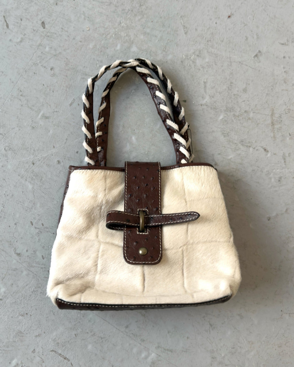 Off-white pony hair bag