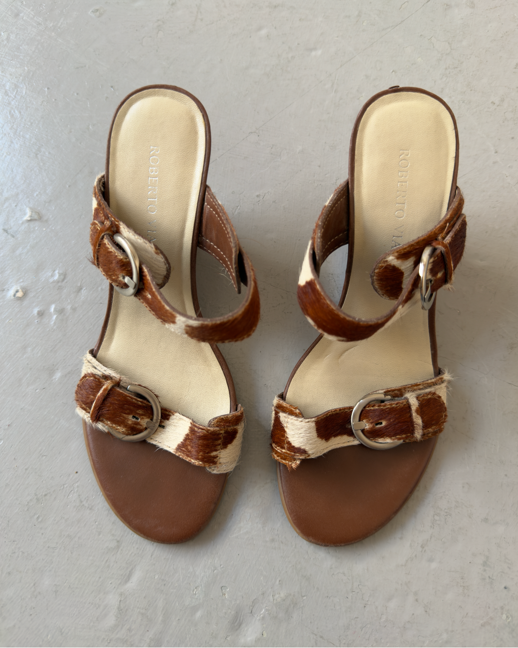 Cowhide heel wedge
