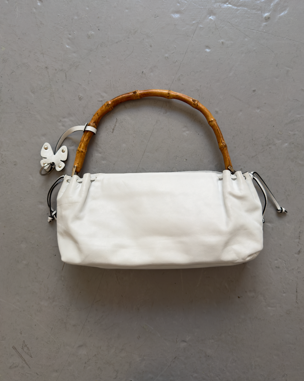 Bamboo white shoulder bag
